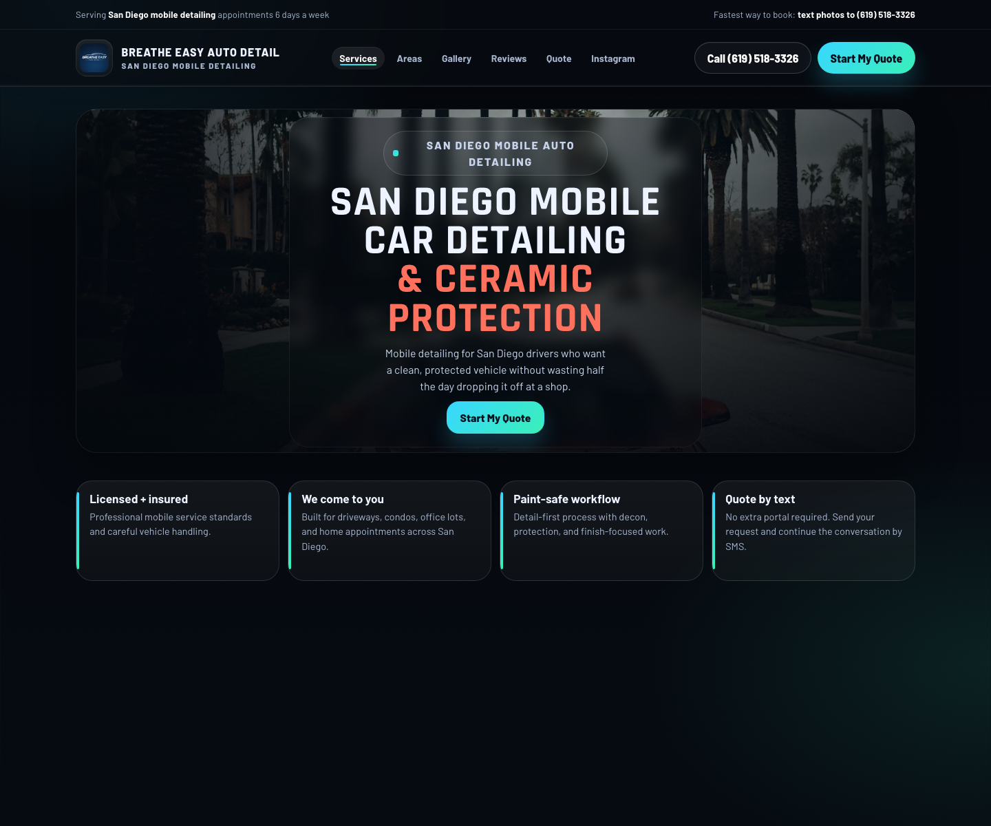 Breathe Easy Detail live website preview